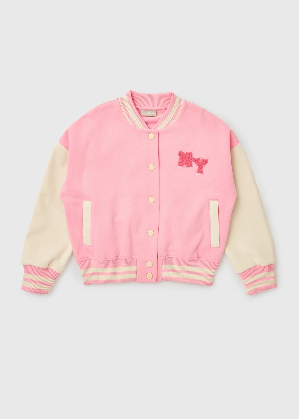 Girls Pink Varsity Jacket (7-13yrs) - Age 10 Years Image 1