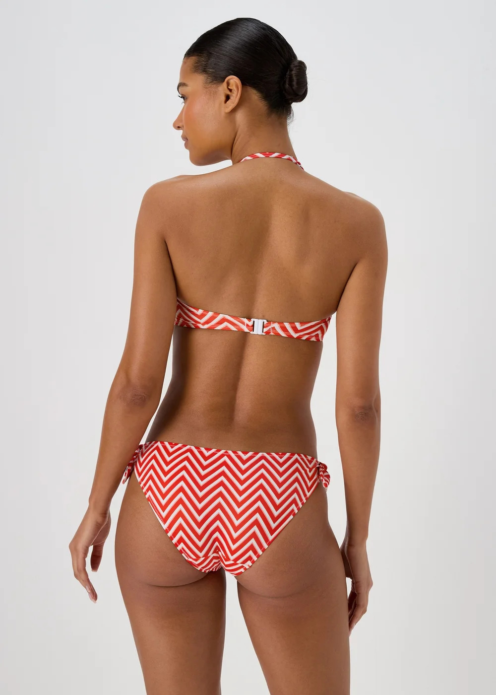 Orange Twist Stripe Bikini Top - Size 6 Image 2