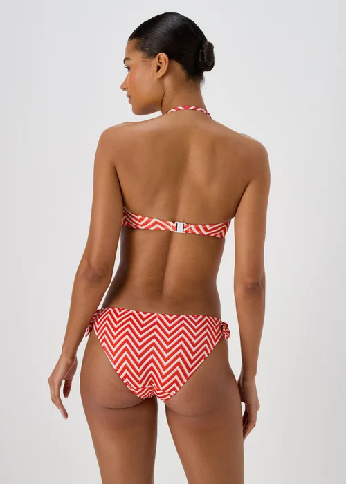 Orange Twist Stripe Bikini Top - Size 6 Image 2