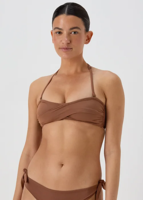 Mocha Twist Bikini Top - Size 6 Image 1