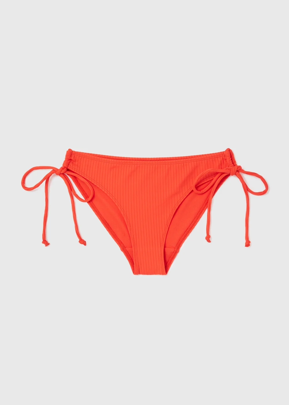 Orange Ribbed Triangle Bikini Bottoms - Size 6 Image 4