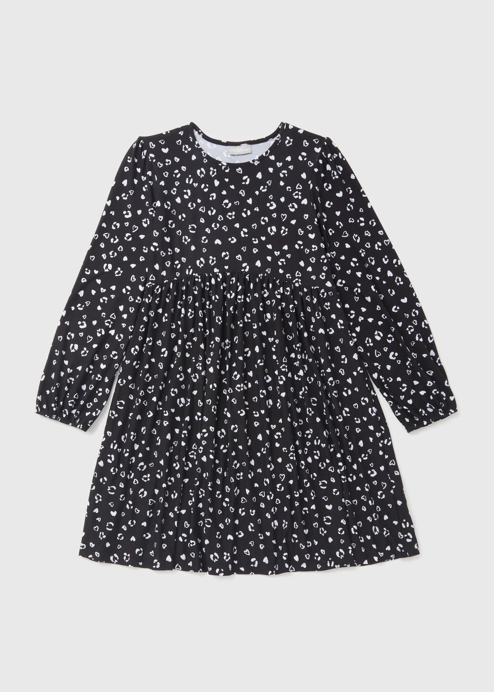 Girls Black Print Dress (7-13 yrs) - 7 Yrs Image 1