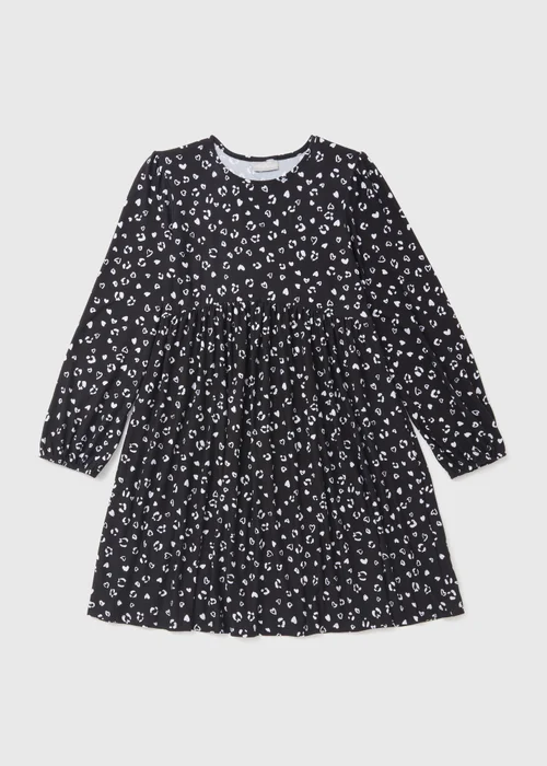 Girls Black Print Dress (7-13 yrs) - 7 Yrs Image 1