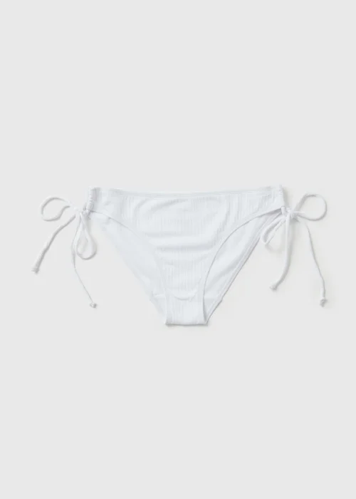 White Triangle Rib Bikini Bottoms - 6 Image 4