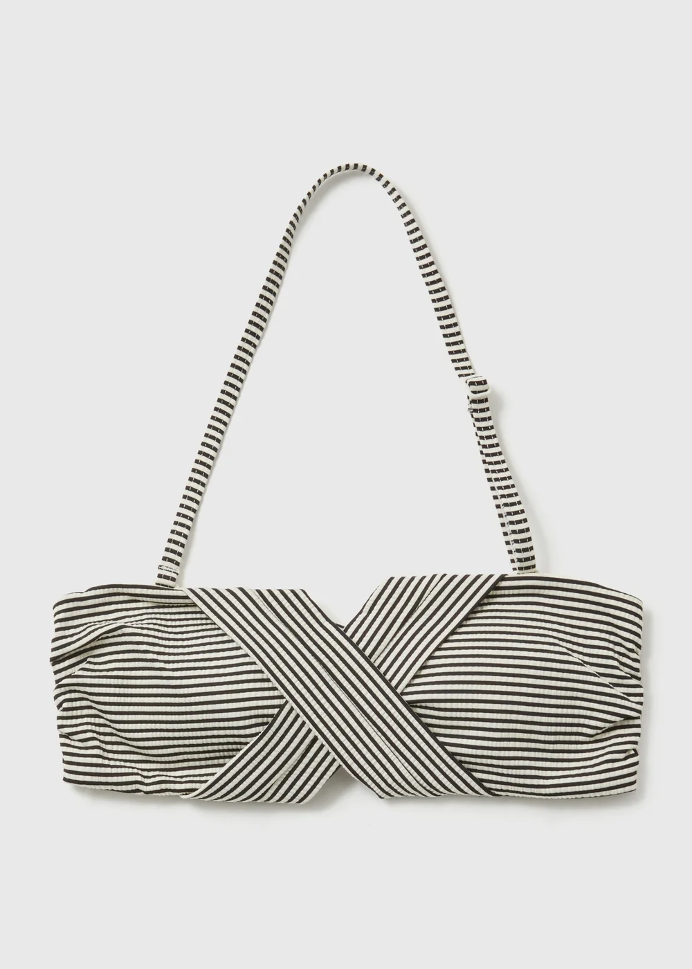 Monochrome Textured Stripe Twist Bikini Top - 6 Image 4
