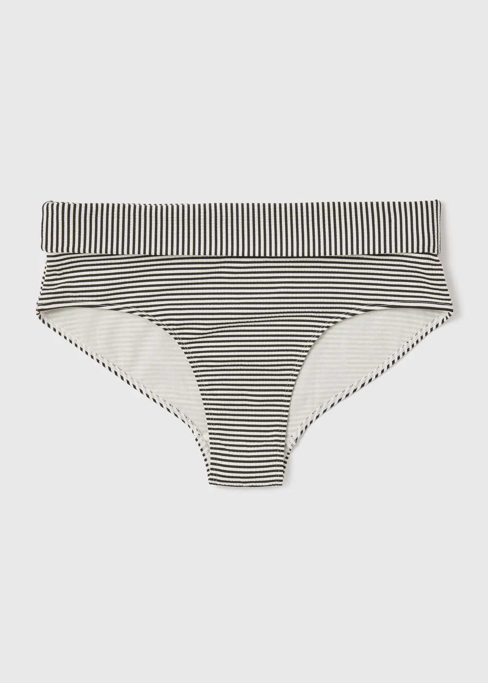 Monochrome Textured Stripe Bikini Bottoms - Size 6 Image 4