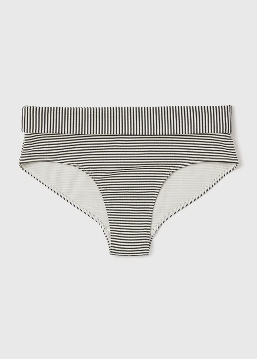 Monochrome Textured Stripe Bikini Bottoms - Size 6 Image 4