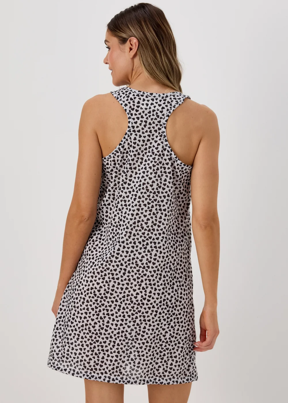 Cream Heart Print Nightie - Small Image 2