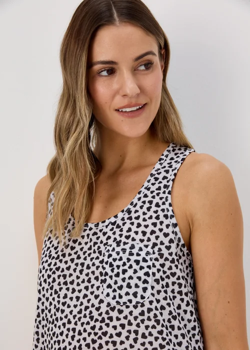 Cream Heart Print Nightie - Small Image 3