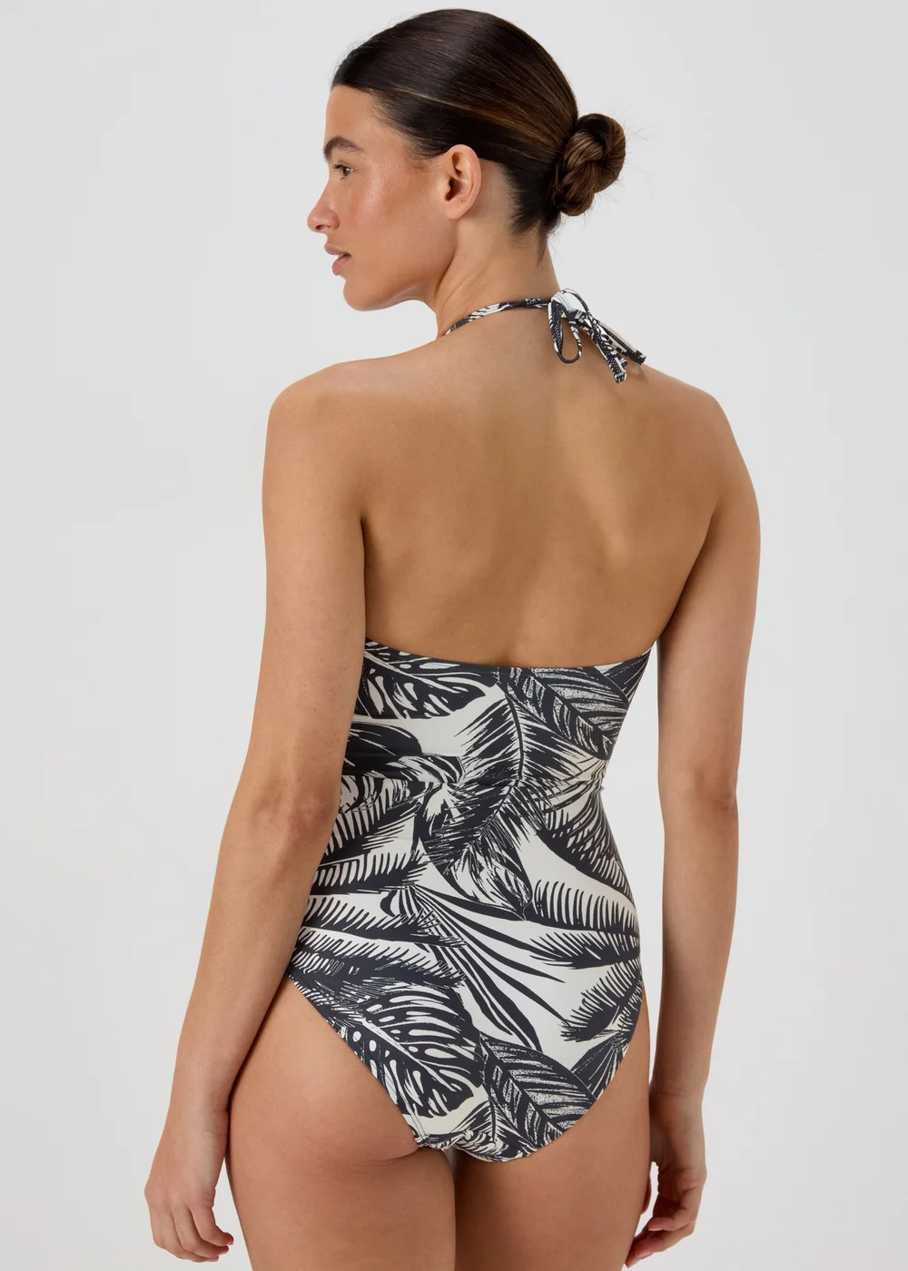 Monochrome Palm Leaves Swimsuit - 8 Image 2