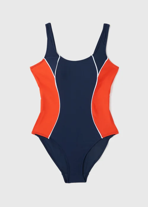 Souluxe Navy Piped Swimsuit - Size 8 Image 4
