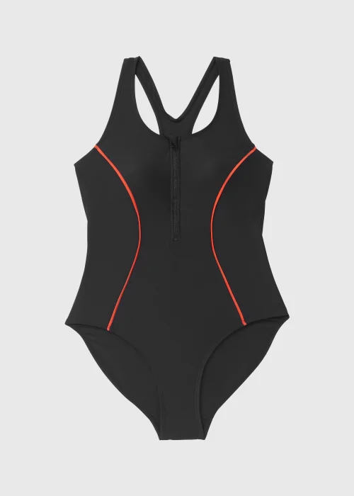 Souluxe Black Zip Sports Swimsuit - 8 Image 4