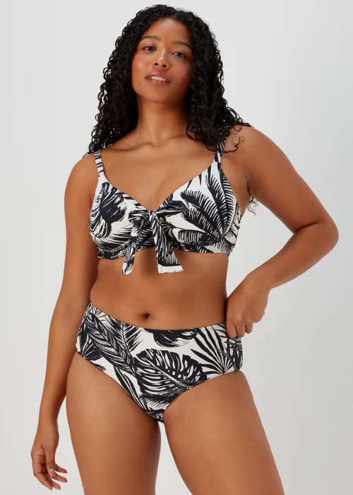 Black Print Midi Bikini Bottoms - 8 Image 1