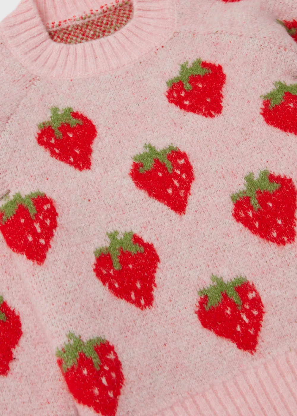 Girls Pink Strawberry Print Jumper (1-7yrs) - 1-1.5 Yrs Image 2
