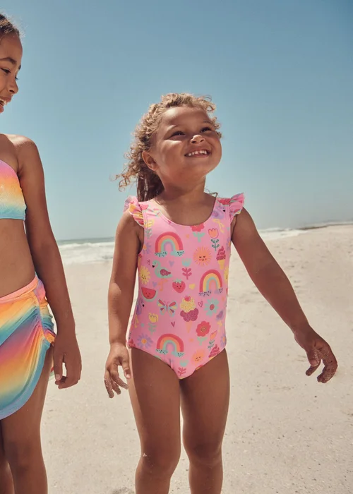 Girls Pink Swimsuit (1-7yrs) - 1 to 1 half years Image 3
