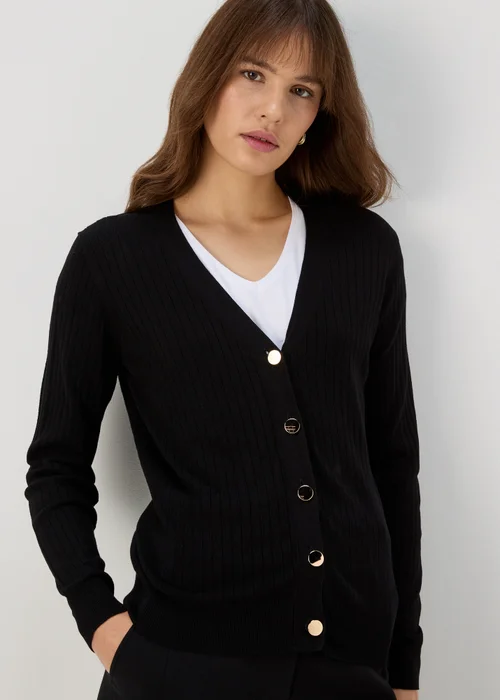 Et Vous Black Button Up Cardigan - 8 Image 3