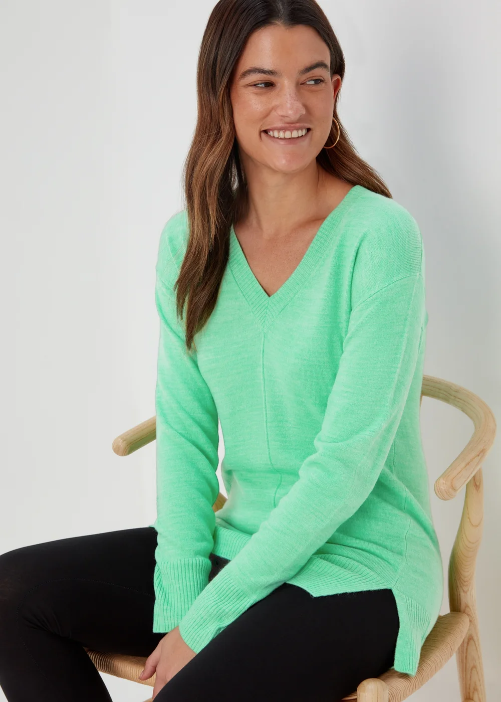 Green V Neck Soft Touch Jumper - 8 Image 8