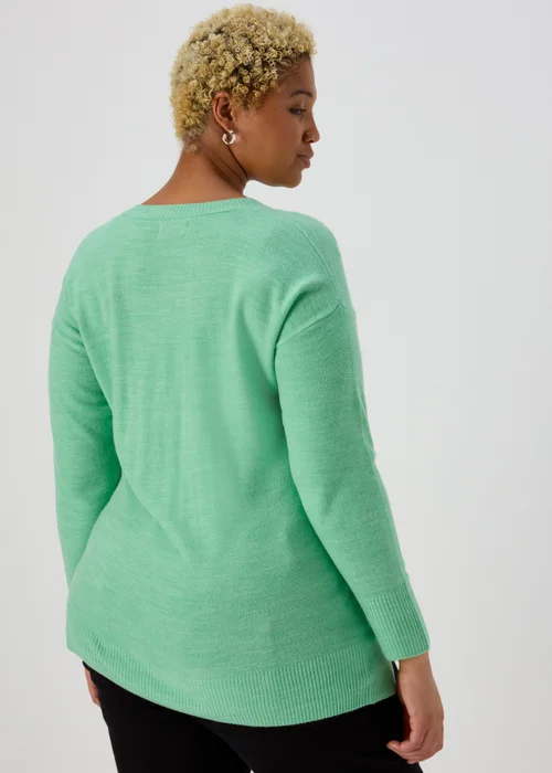 Green V Neck Soft Touch Jumper - 8 Image 3
