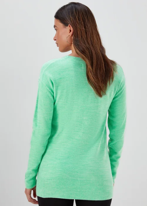 Green V Neck Soft Touch Jumper - 8 Image 4