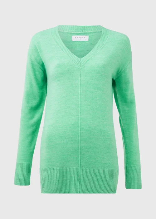 Green V Neck Soft Touch Jumper - 8 Image 9
