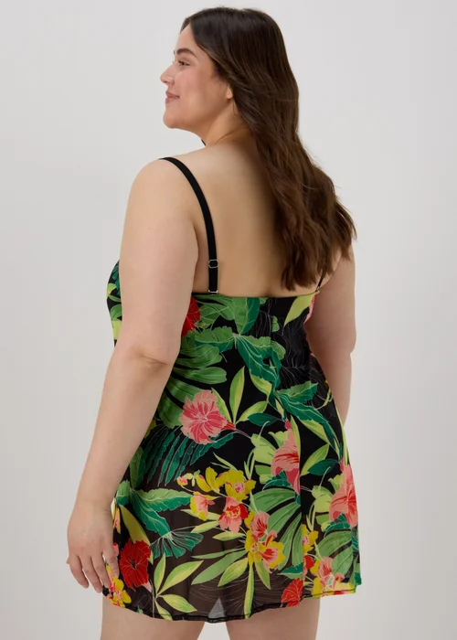 Multicoloured Palm Mesh Swimdress - 10 Image 3