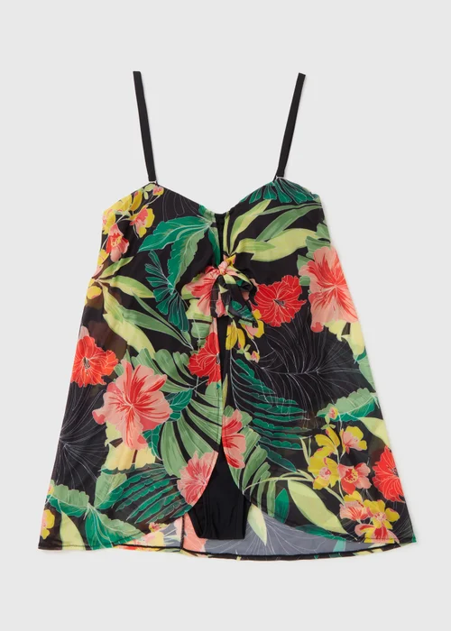 Multicoloured Palm Mesh Swimdress - 10 Image 5