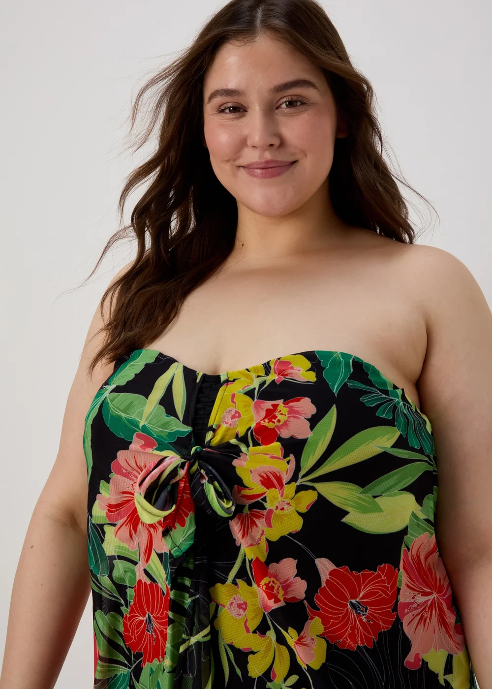 Multicoloured Palm Mesh Swimdress - 10 Image 4