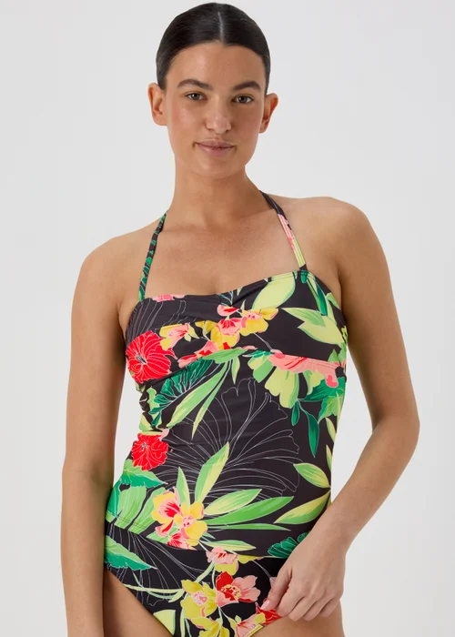 Multicoloured Floral Print Tankini - 8 Image 1