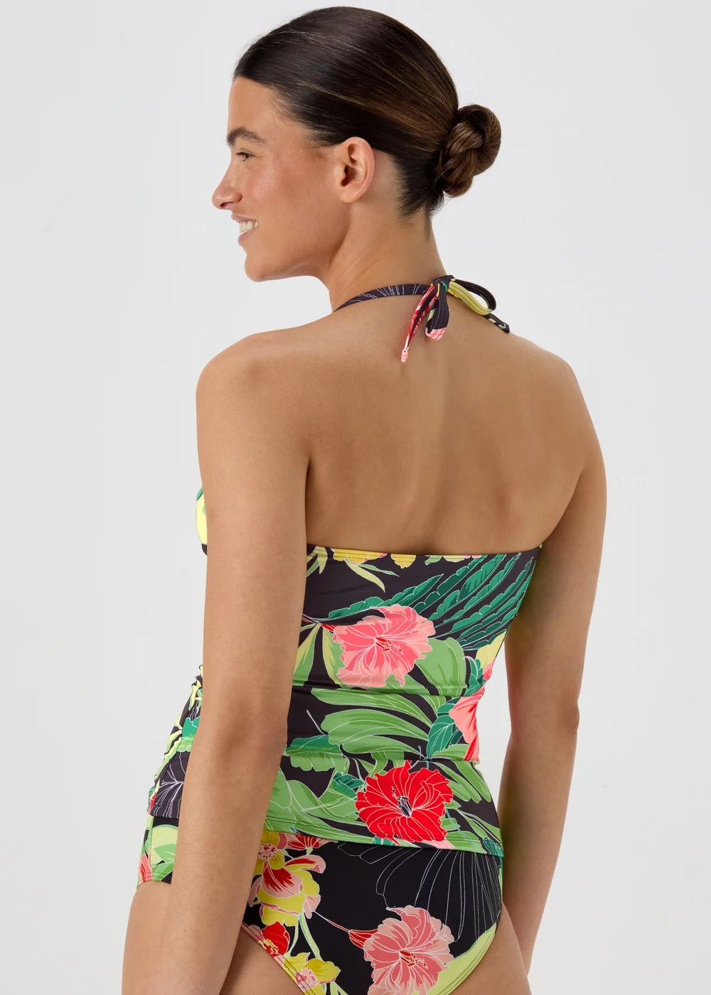 Multicoloured Floral Print Tankini - 8 Image 2