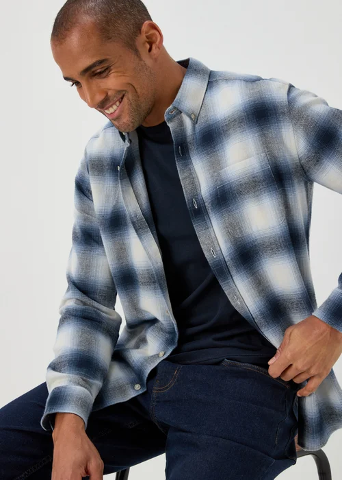 Blue Check Long Sleeve Shirt - S Image 3