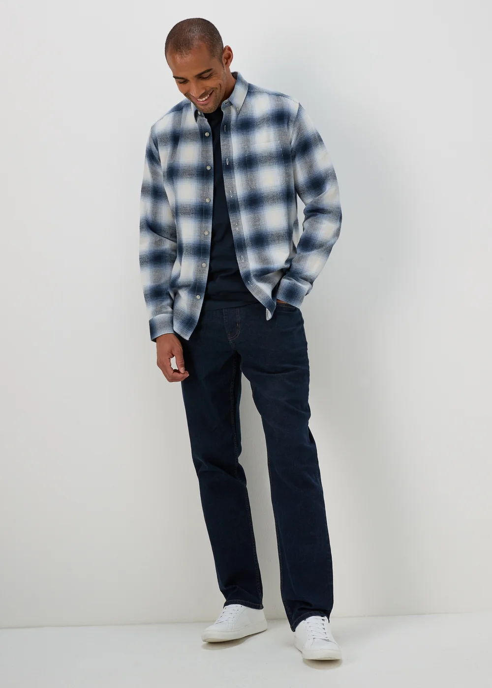 Blue Check Long Sleeve Shirt - S Image 1
