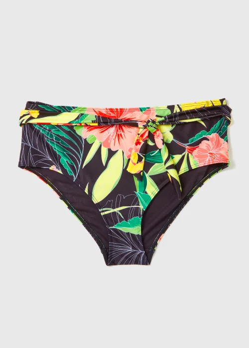 Multicoloured Print Tie Waist Bikini Bottoms - 8 Image 4