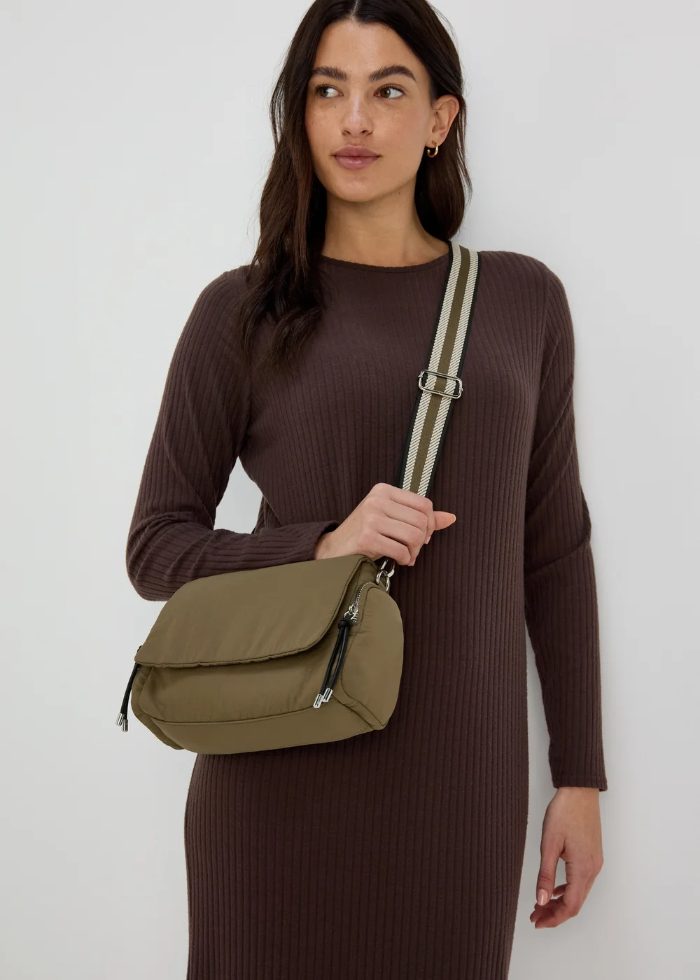 Khaki Modular Nylon Bag Image 1