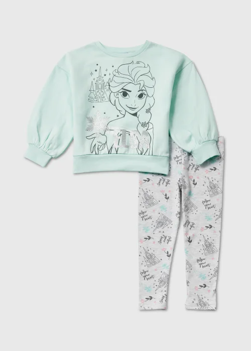 Kids Mint Elsa Print Sweatshirt & Leggings (4-9yrs) - 3 Yrs Image 1