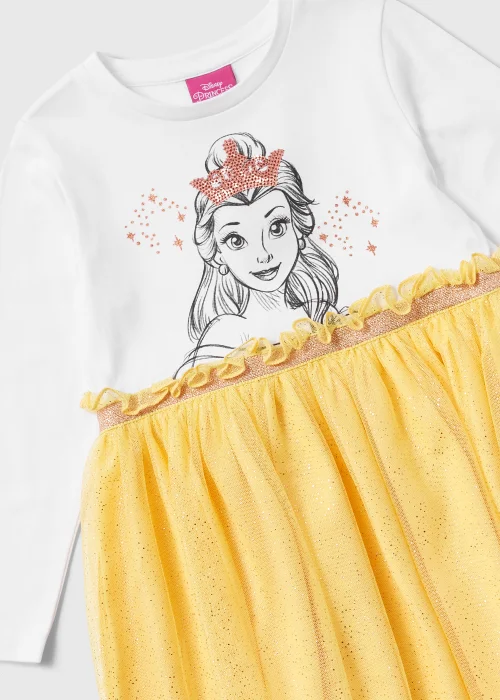 Kids Yellow Disney Princess Belle Mesh Dress (3-9yrs) - 3 Yrs Image 2