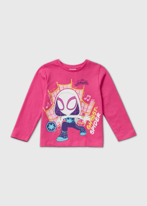 Kids Pink Ghost Spider Print Long Sleeve T-Shirt (18mths-6yrs) - 2-3 Yrs Image 1