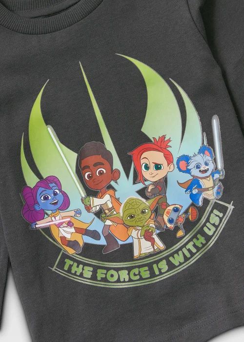 Kids Charcoal Jedi Adventures Long Sleeve T-Shirt (18mths-6yrs) - 2-3 Yrs Image 2