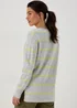 Grey Spandex Stripe V Neck Jumper - XS Image 2