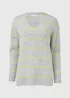 Grey Spandex Stripe V Neck Jumper - XS Image 5