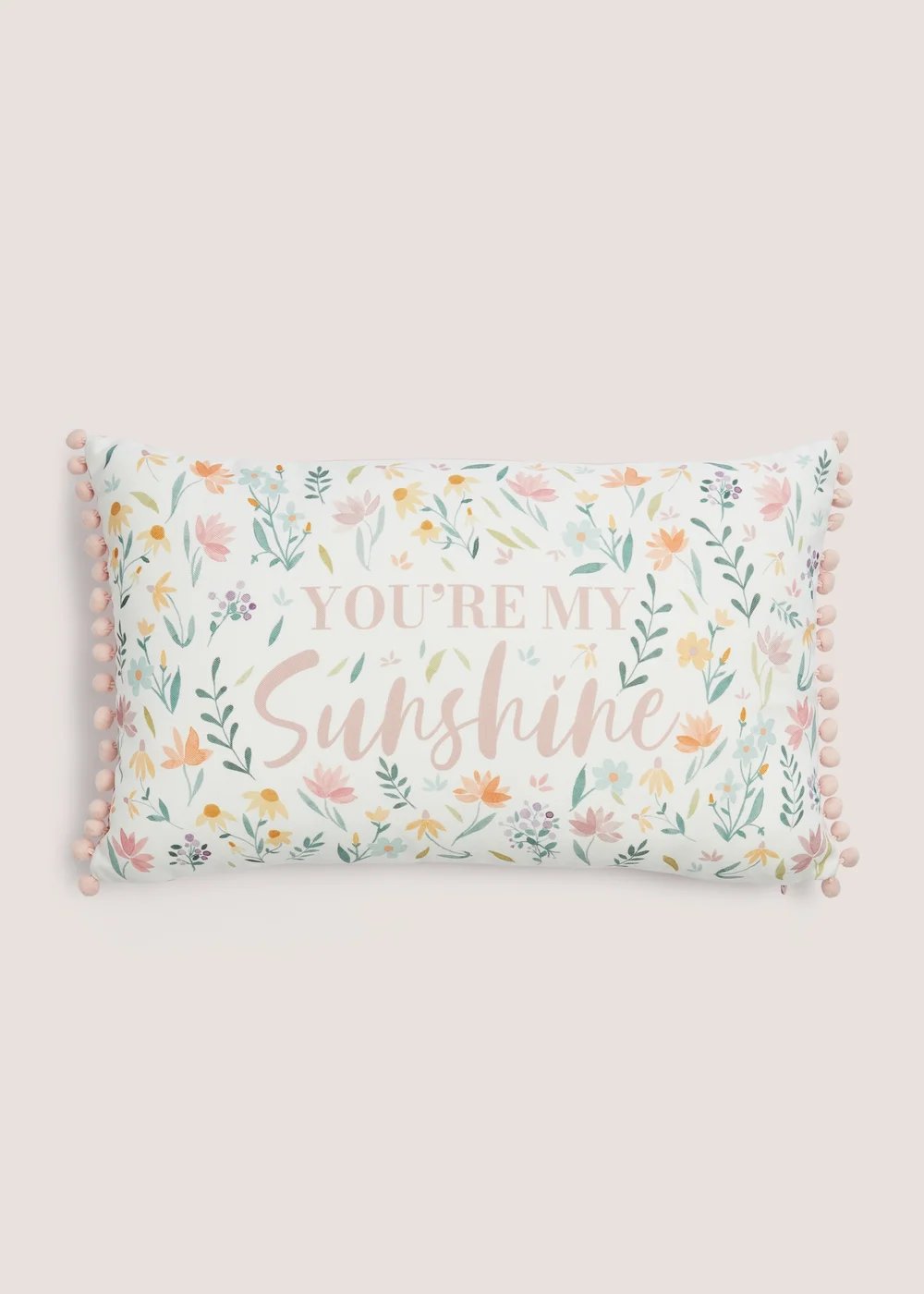 Green Sunshine Floral Cushion (30cm x 50cm) Image 1