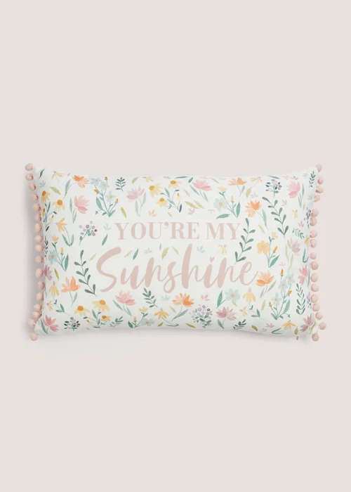 Green Sunshine Floral Cushion (30cm x 50cm) Image 1