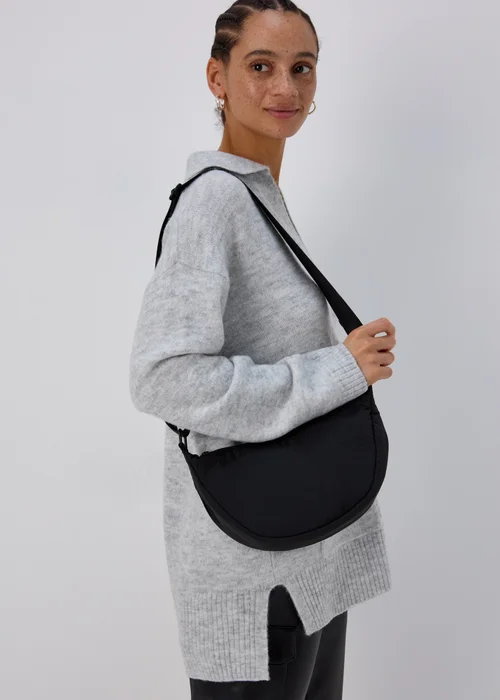 Black Nylon Moon Bag Image 2