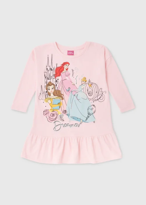 Kids Pink Disney Princess Print Frill Nightie (18mths-6yrs) - Age 18 - 23 Months Image 1