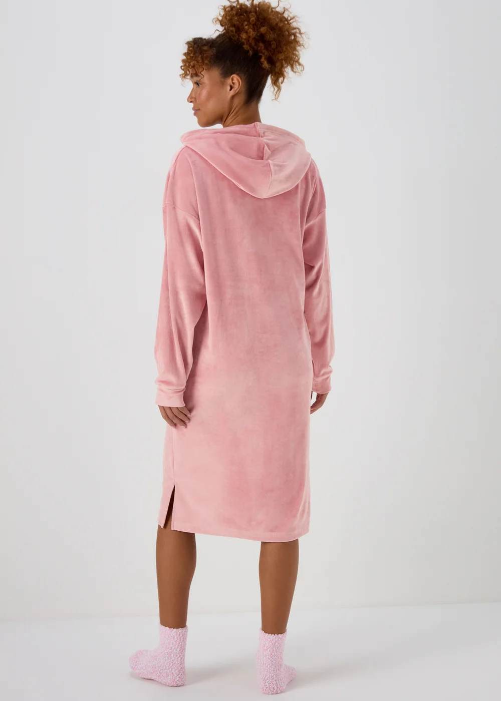 Pink Long Fleeced Hoodie - Extra small Image 2