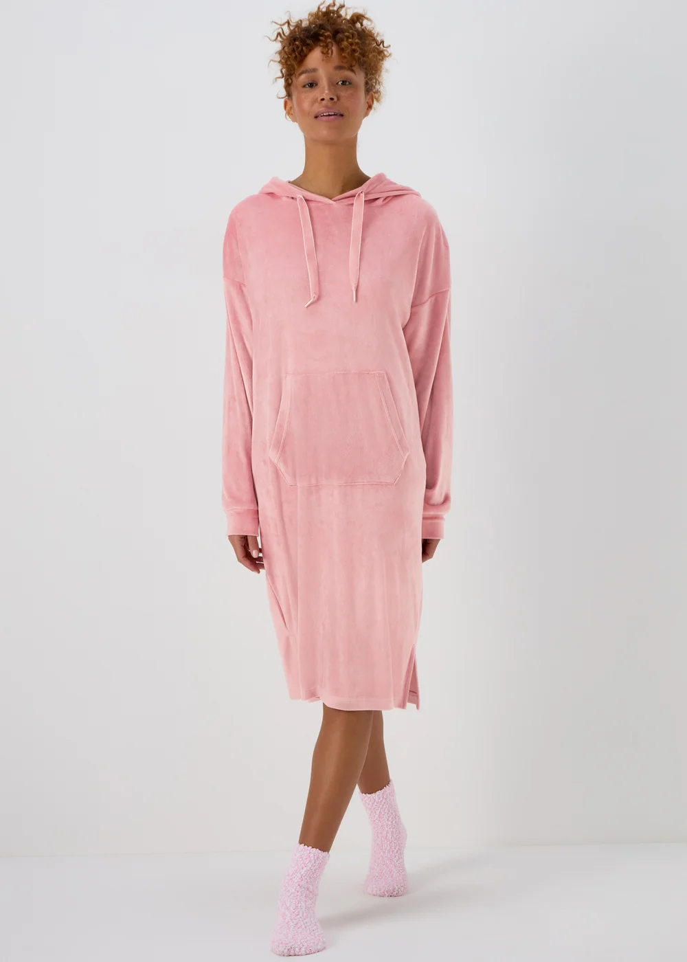 Pink Long Fleeced Hoodie - Extra small Image 1