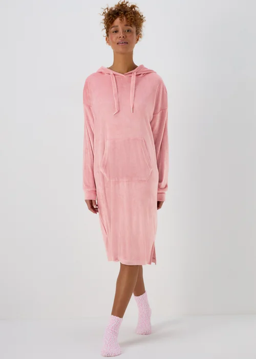 Pink Long Fleeced Hoodie - Extra small Image 1