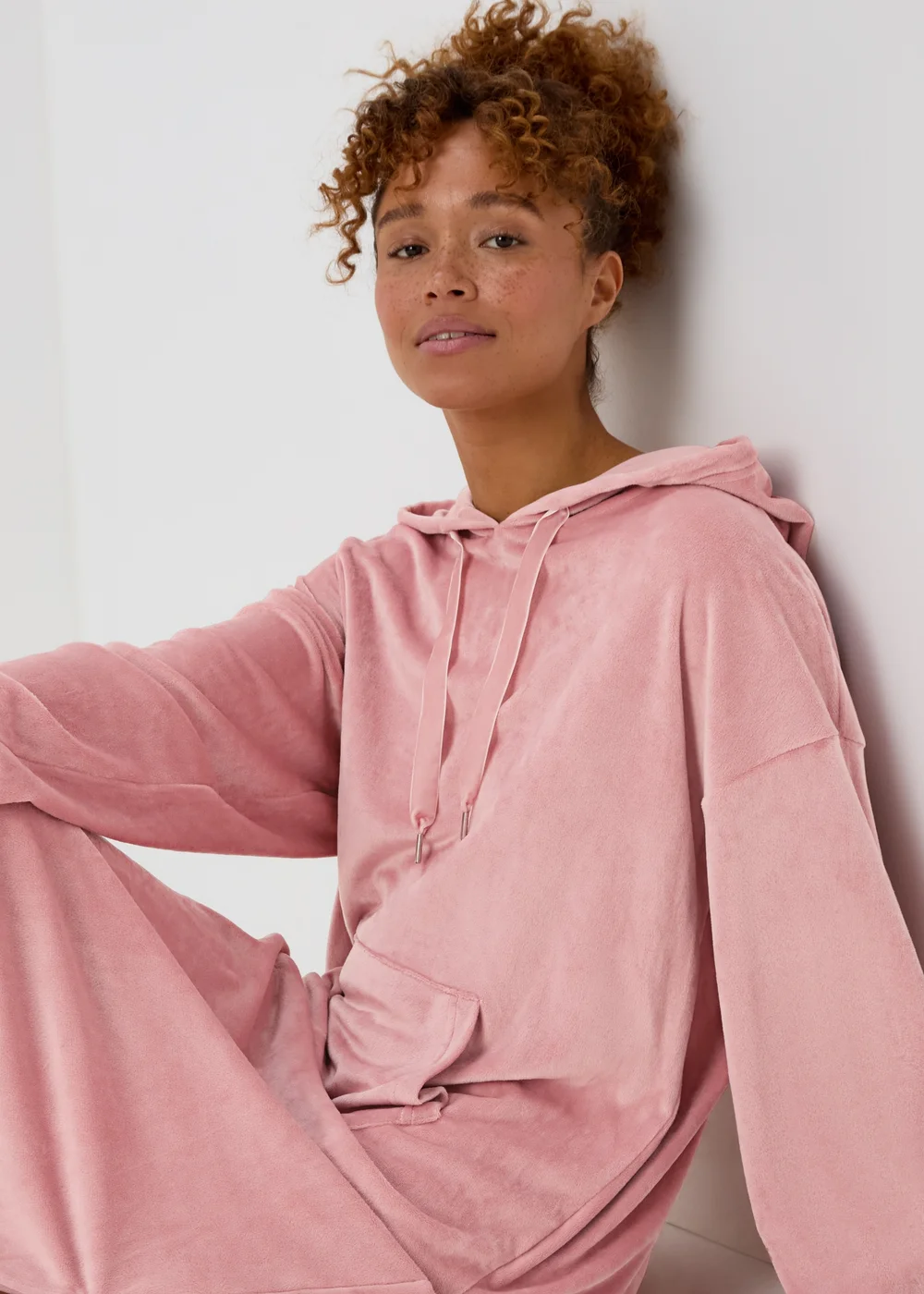 Pink Long Fleeced Hoodie - Extra small Image 3