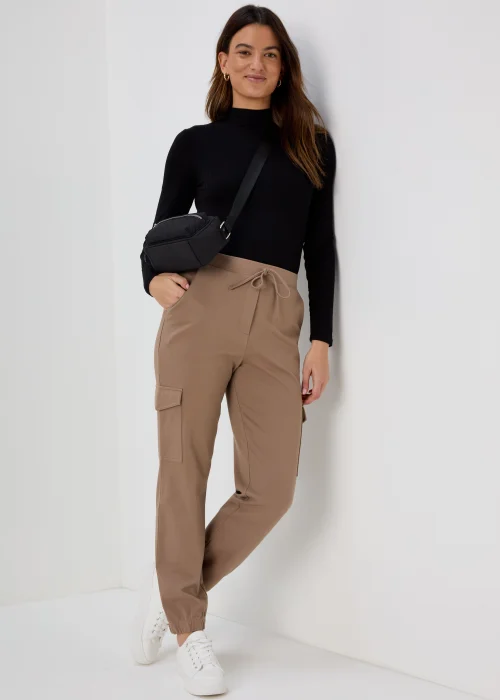 Beige Cargo Ponte Trousers - Size 8 Image 4
