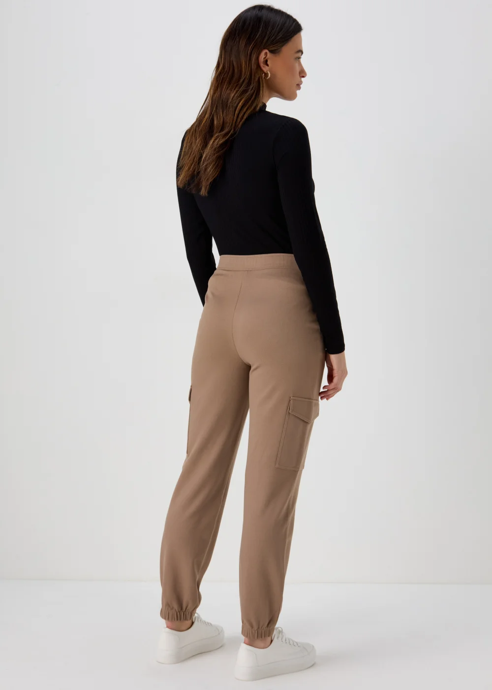 Beige Cargo Ponte Trousers - Size 8 Image 2