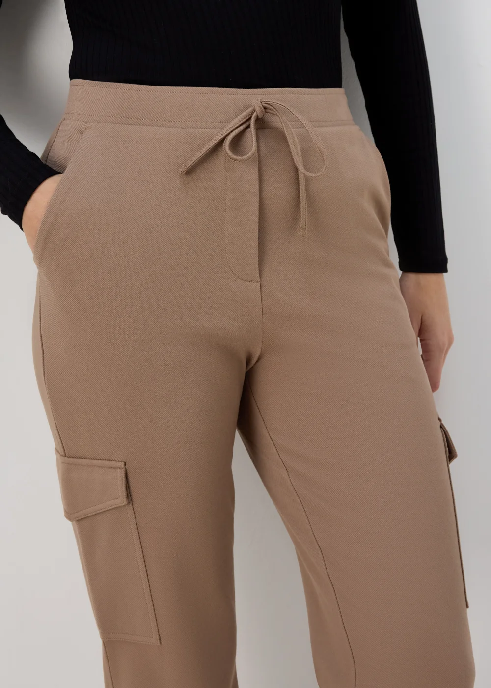 Beige Cargo Ponte Trousers - Size 8 Image 3